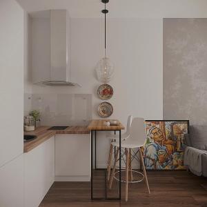 Kuchyň nebo kuchyňský kout v ubytování Green City Apartment