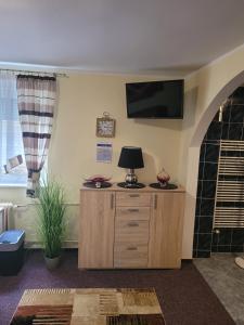 TV a/nebo společenská místnost v ubytování Pension RELAX U Komína