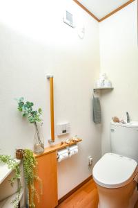 La salle de bains est pourvue de toilettes et d'un lavabo. dans l'établissement 子供部屋のある一棟貸切り 奄宿り Amayadori, à Amami