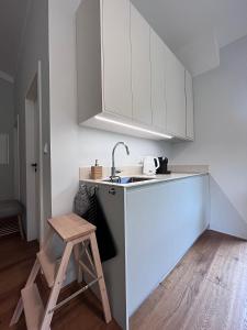 Kuchyň nebo kuchyňský kout v ubytování Apartmán HYGGE Bratrouchov