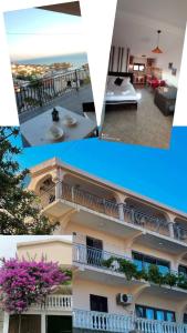 a collage of three pictures of a building at Apartments Tara in Ulcinj