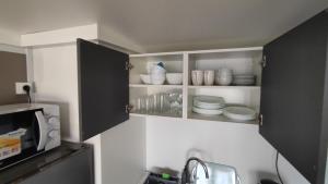 Kuchyňa alebo kuchynka v ubytovaní New Adria mobile Home - camp Vala + 14 fotografií