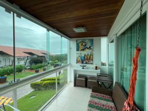 Χώρος καθιστικού στο Flat 301 Condominio Villa Hipica - Gravatá, PE