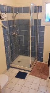 科洛布里埃Jardin d'amis的浴室里有玻璃门的淋浴间 更多15张照片