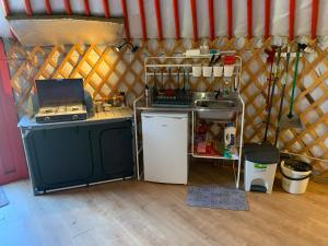 A kitchen or kitchenette at La Yurta de Gaia