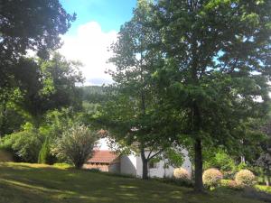 a house in the middle of a yard with trees at Gîte Le Mayet-de-Montagne, 4 pièces, 6 personnes - FR-1-489-317 in Le Mayet-de-Montagne