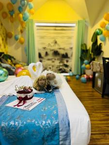Postel nebo postele na pokoji v ubytování Dalat Eco Hotel