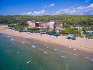 an aerial view of a beach with a resort at AQI Pegasos Royal in Avsallar