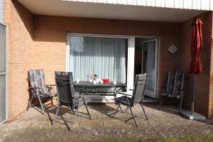 Balkón nebo terasa v ubytování Haus Dithmarschen Wohnung 1