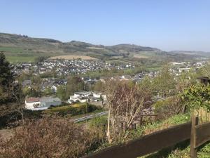 vistas a una pequeña ciudad en las colinas en FeWo Oase Ruhrtalblick en Bestwig