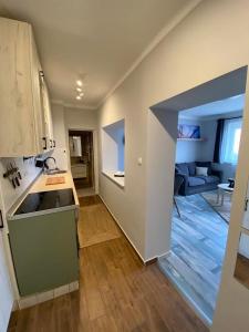 una cucina con lavandino e piano di lavoro di Chill Apartman a Miskolc