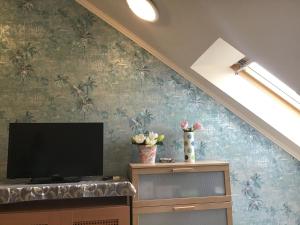 A television and/or entertainment centre at Family Wellness Apartman Még 27 kép