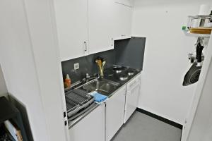 Dapur atau dapur kecil di Nouveau studio avec vue imprenable sur la vallée