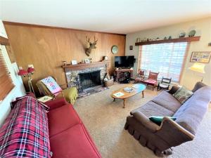 a living room with a couch and a fireplace at Palisades 2 - V017 in Lake Arrowhead