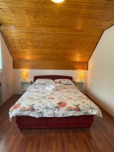 Un pat sau paturi într-o cameră la Apartment Plavo oko