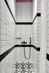 A bathroom at When in Athens Hostel