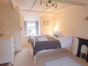 a bedroom with a bed in a room at Bwthyn Gynon in Goodwick