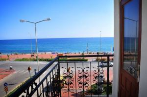 a balcony with a view of the ocean at Merhaba Hotel in Alanya