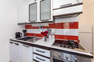 Kuchyň nebo kuchyňský kout v ubytování Apartman Porto