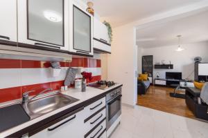 Kuchyň nebo kuchyňský kout v ubytování Apartman Porto