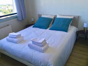 Uma cama ou camas num quarto em Rennes vue des Horizons