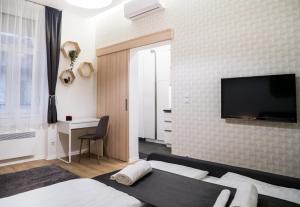 TV a/nebo společenská místnost v ubytování Stunning Studio Apartment