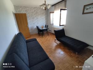 a living room with a couch and a table at Bruna's apartment in Vrulje