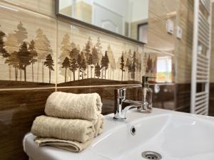 A bathroom at Négy Évszak Vendégház
