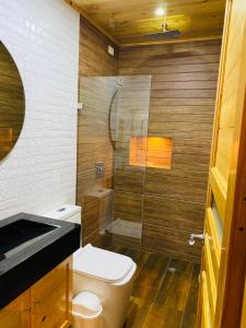 Koupelna v ubytování Mágica y Romantica Cabaña, 10 min Centro