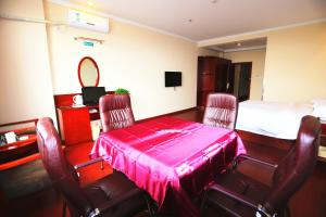 Een zitgedeelte bij Greentree Inn Mozitan Road Yiwu Small Commodities Wholesale City