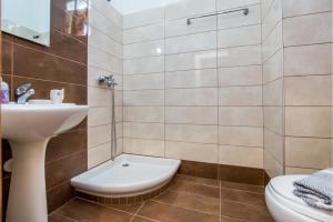 ein Bad mit einem WC und einem Waschbecken in der Unterkunft Androni in Potos