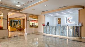 a lobby of a hotel with a bar at Hotel Castro in Santiago de Compostela