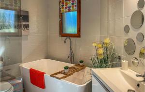 CruzyにあるAmazing Home In Cruzyの浴槽と洗面台のあるバスルーム