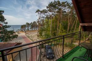 a balcony with a view of the ocean at „Amber” Pokoje z widokiem na morze in Krynica Morska