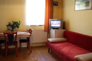 Televízia a/alebo spoločenská miestnosť v ubytovaní Penzion Kremenisko