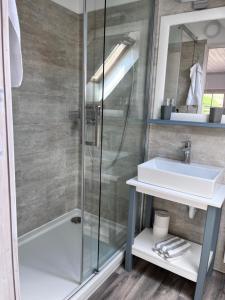 Kúpeľňa v ubytovaní Beck's Borveranda Palkonya