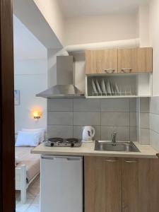 Kuchyň nebo kuchyňský kout v ubytování Velonis Apartments