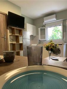 TV a/nebo společenská místnost v ubytování AIOLOS LUXURY alimos quiet apartment 1