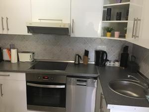 A kitchen or kitchenette at Family Wellness Apartman