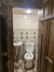 uma casa de banho com um WC e um lavatório em Portak GuestHouse Near SEVAN Lake em Sevan