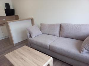 a living room with a couch and a coffee table at apartmán Sedmička Frymburk in Frymburk