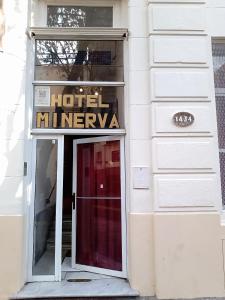 a hotel miraya sign on the side of a building at Hotel Minerva in Buenos Aires