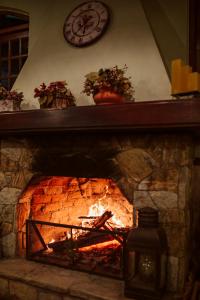 サン・ロウレンソにあるPousada Montanhas do Solの石造りの暖炉