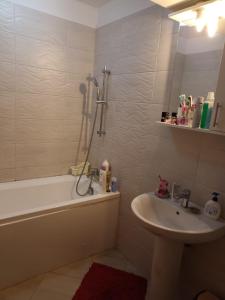 a bathroom with a tub and a sink and a shower at Cozy Popesti in Popeşti-Leordeni +13 photos