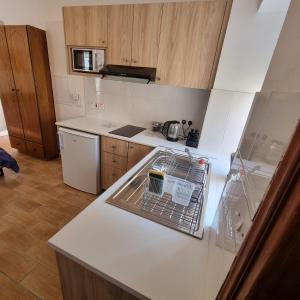 Kuchyň nebo kuchyňský kout v ubytování Potamos Private Suites