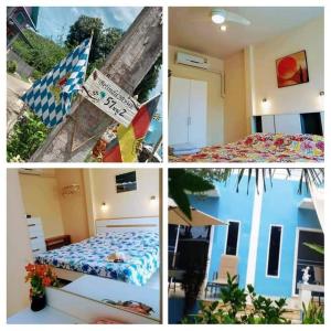 a collage of pictures of a bedroom and a bed at Belinda Home in Ko Si Chang
