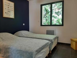 Ένα ή περισσότερα κρεβάτια σε δωμάτιο στο Elegant Villa in Sainte Valière +32 φωτογραφίες