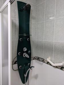 a shower with a green shower head in a bathroom at Piso 4 habitaciones calle Barcelona in Vigo