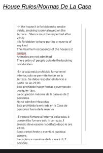una pagina di un regolamento interno relativo ai memo de la casa document di Casa Dionea, Puerto De La Cruz a Puerto de la Cruz