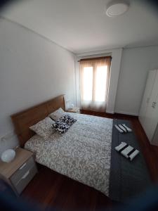 een slaapkamer met een bed en een raam bij Apartamento Gernika in Guernica y Luno